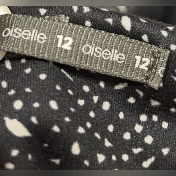 OISELLE woman Black&White Spotted Pattern Size 12 Reversible Black Leggings - Picture 3 of 10